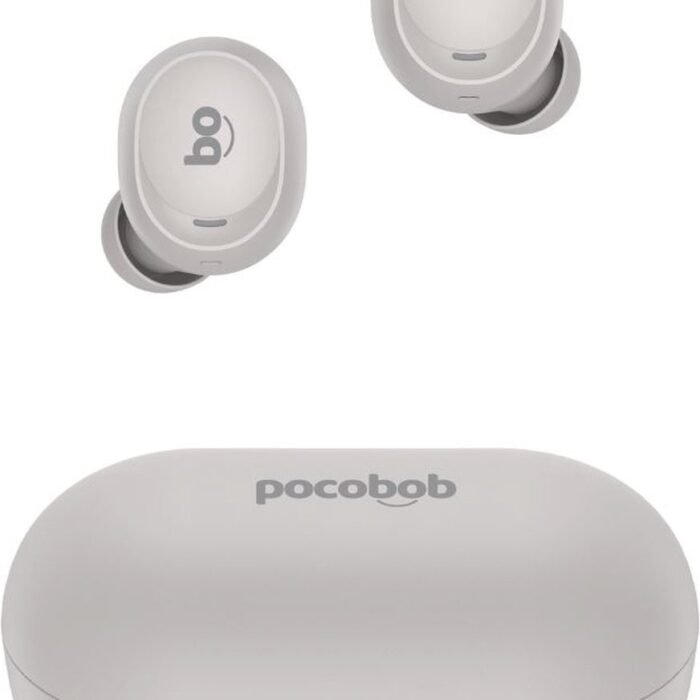 pocobob® TO draadloze oordopjes- Sand Gray (creme wit) - in ear oortjes - bluetooth oordopjes - Met pocobob APP voor je smartphone