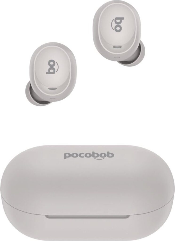 pocobob® TO draadloze oordopjes- Sand Gray (creme wit) - in ear oortjes - bluetooth oordopjes - Met pocobob APP voor je smartphone