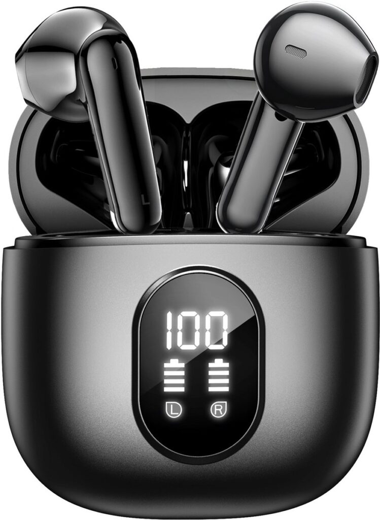 Soundtrex X-Pro Draadloze oordopjes - Bluetooth Oordopjes - Oortjes draadloos - Earpods - LED Display - Bluetooth 5.3 - Zwart