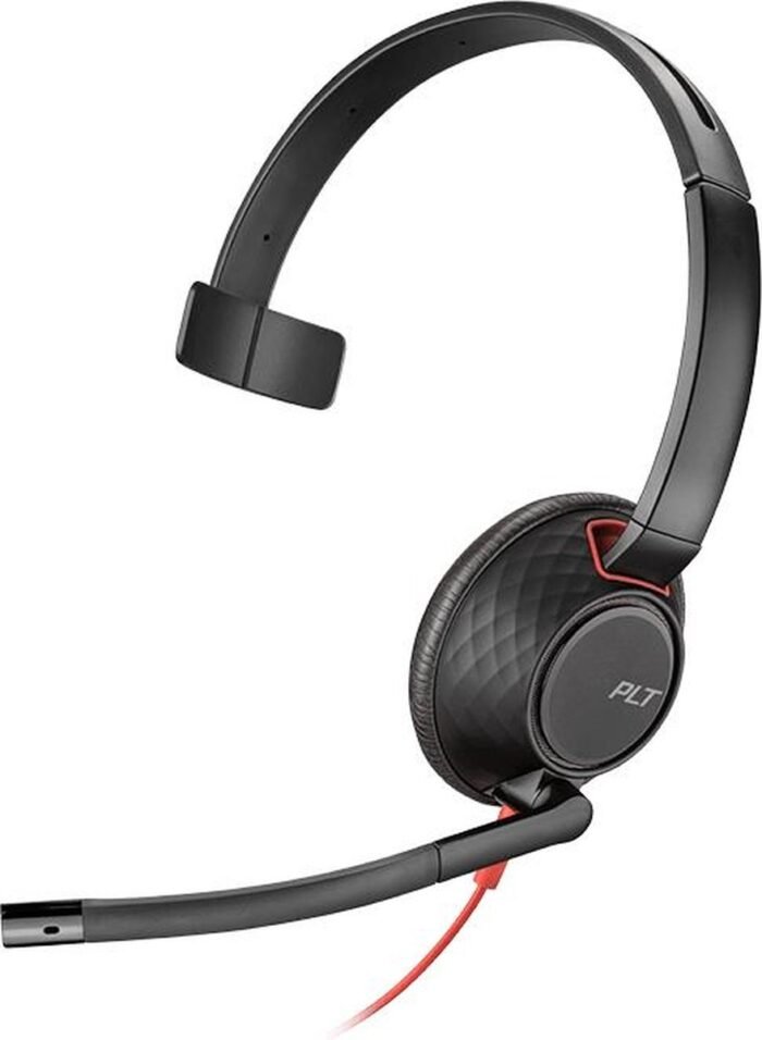 POLY Blackwire 5210 Headset Bedraad Hoofdband Oproepen/muziek USB Type-C Zwart, Rood