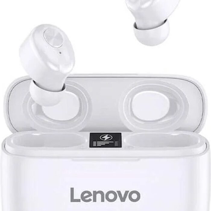 Lenovo HT18 - Draadloze TWS Stereo HD Mic - Grote batterij 1000 mAh - Oplaadetui met LCD-scherm - Echte Bluetooth-headset - Wit