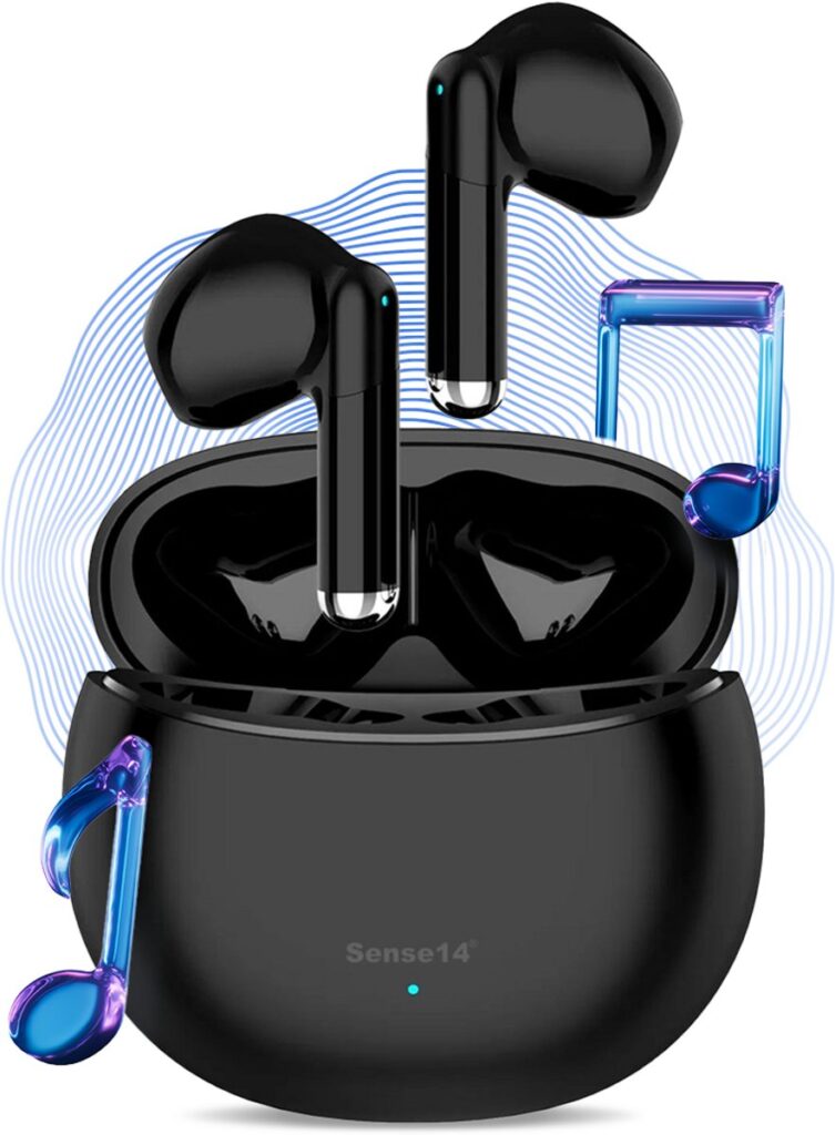 Sense14 TW200 Noise Cancelling Oordopjes Draadloos - Draadloze Oortjes Bluetooth - Zweetbestendig en 20 Uur Luistertijd - Zwart