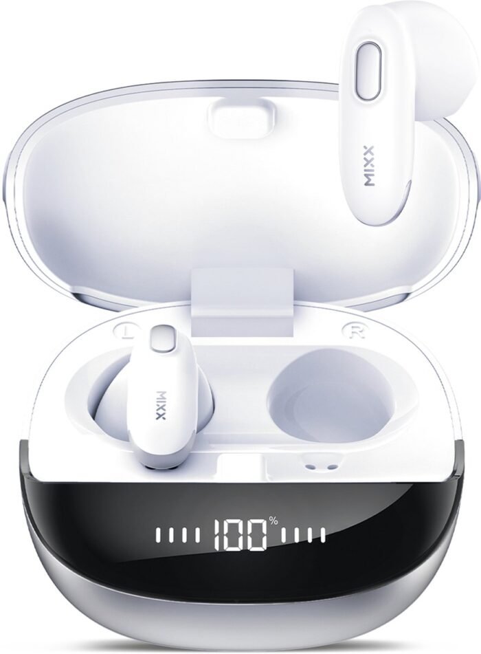 MIXX StreamBuds Hybrid Charge 2 - Draadloze Oordopjes - 3 EQ-modi - Qi - Wit
