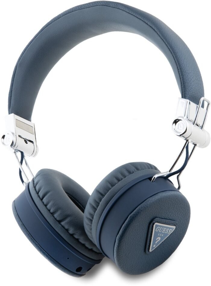 Guess Bluetooth Stereo Koptelefoon ENC - Grained Triangle Logo - Blauw