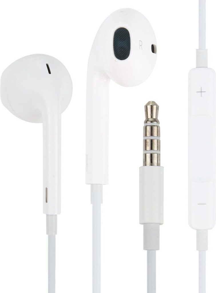 Provium - Oortjes met Draad - 3.5mm Jack AUX aansluiting - In-Ear Oordopjes met draad en microfoon - Headset - wit