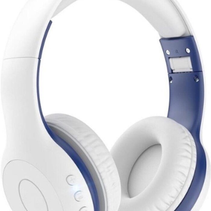StayPowered Bluetooth Hoofdtelefoon voor Kinderen - Veilig en Kwalitatief Geluid - 85/94 dB Volumeregeling - 40 Uur Batterij - HD Microfoon - Opvouwbaar en Verstelbaar - Snelle Bluetooth 5.4 - Wit - Levering Sneller dan Aangegeven!