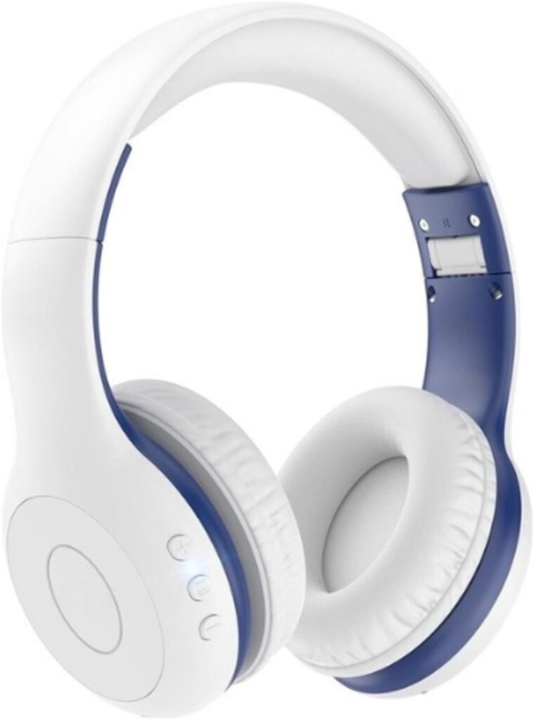 StayPowered Bluetooth Hoofdtelefoon voor Kinderen - Veilig en Kwalitatief Geluid - 85/94 dB Volumeregeling - 40 Uur Batterij - HD Microfoon - Opvouwbaar en Verstelbaar - Snelle Bluetooth 5.4 - Wit - Levering Sneller dan Aangegeven!