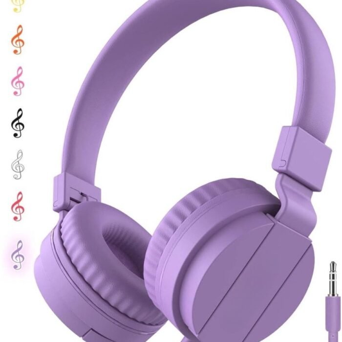 StayPowered Kinderhoofdtelefoon - Perfect Geluid en Comfort voor Jonge Luisteraars - Lichtgewicht - Opvouwbaar Design - Superzachte Oorkussens - Verstelbare Hoofdband - Krachtige 40 mm Drivers - Paars - Levering Sneller dan Aangegeven!