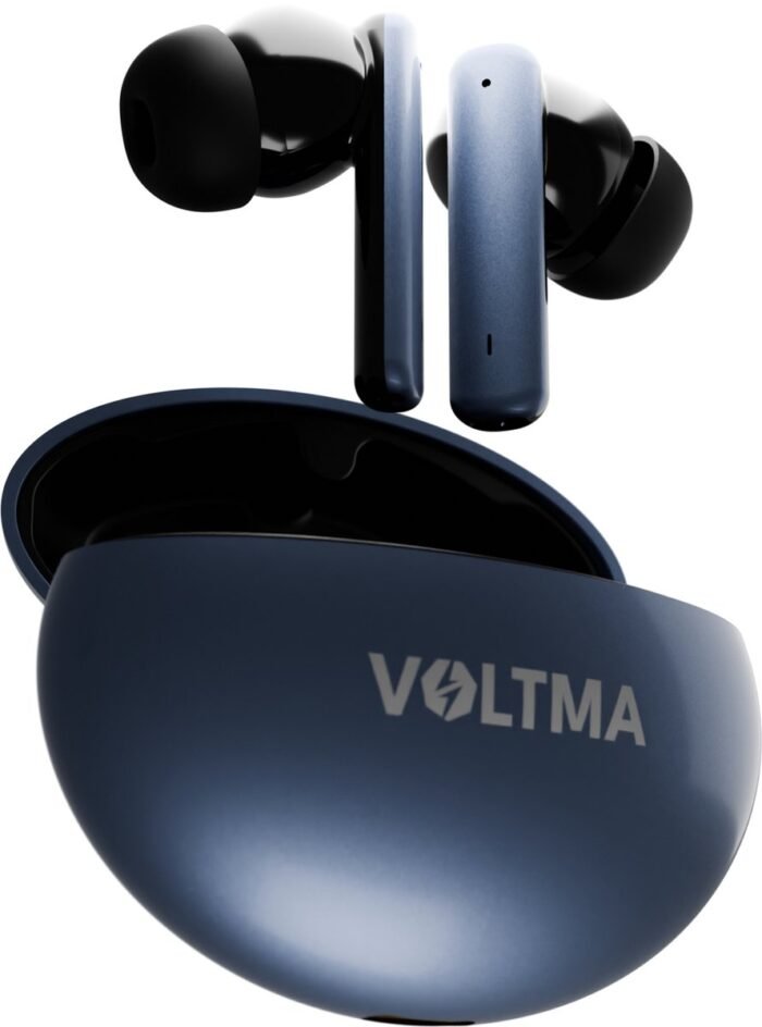 Voltma® Sonic Volt Draadloze Oordopjes - Oortjes draadloos - IPX5 waterdicht - Earpods - Earbuds Wireless Met 4 Microfoons en 8 uur Speeltijd - Bluetooth Oordopjes met Metalen Behuizing Compatibel Voor IOS en Android (Metallic Blauw)