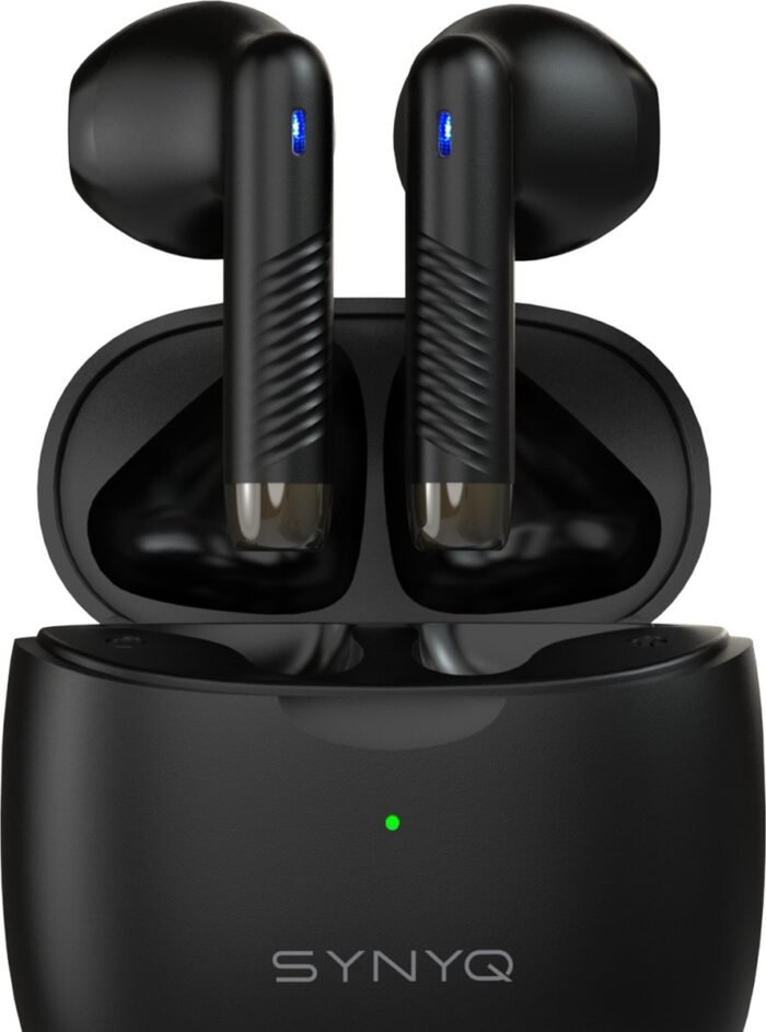 Synyq ProX - Draadloze Oordopjes - 30 uur Afspeeltijd - Bluetooth Oordopjes - Draadloze Oortjes - Oortjes Draadloos - Zwart - vaderdag cadeau