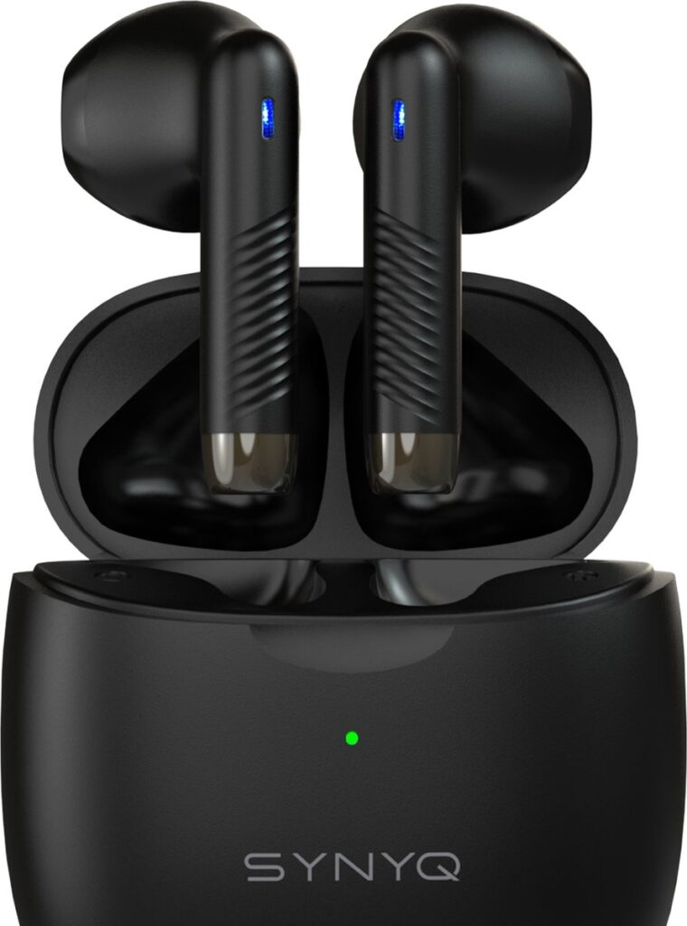 Synyq ProX - Draadloze Oordopjes - 30 uur Afspeeltijd - Bluetooth Oordopjes - Draadloze Oortjes - Oortjes Draadloos - Zwart - vaderdag cadeau