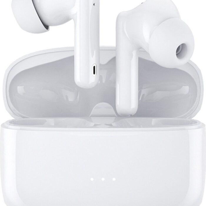 OOQE FLOW PRO - Draadloze Oordopjes | Oortjes Draadloos | Bluetooth 5.3 | Geschikt voor Bellen en Video Call | ANC | Geschikt voor Telefoon, TV, Tablet en Laptop | 40 Uur Batterijduur | Regen- en Stofbestendig | Ergonomisch | Wit