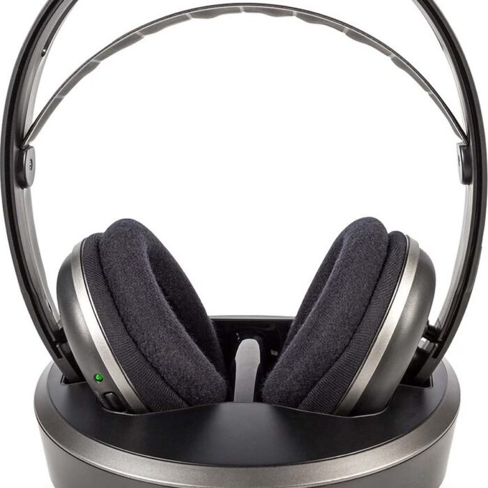 Nedis Draadloze TV-Koptelefoon – Over-Ear – RF – 100 m – 11 uur Batterij – Laadstation – Zilver