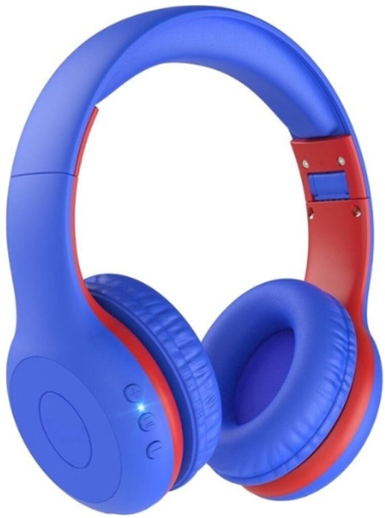 StayPowered Bluetooth Kinderheadset - de Ultieme Kinderheadset met Volumebegrenzing en Verstelbaar Comfort - Hoge Geluidskwaliteit - 40 Uur Batterijduur - Zachte Oorkussens - Licht - Draadloos & Draad - Blauw - Levering Sneller dan Aangegeven!