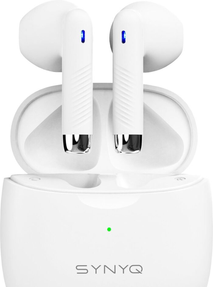 Synyq ProX - Draadloze Oordopjes - 30 uur Afspeeltijd - Bluetooth Oordopjes - Draadloze Oortjes - Oortjes Draadloos - Wit- vaderdag cadeau