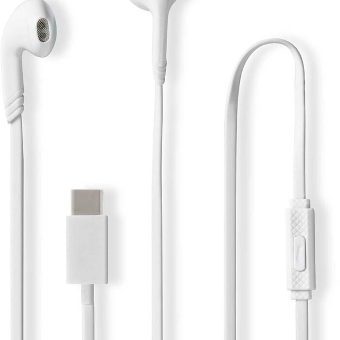 Nedis Bedrade Koptelefoon - USB-C - Kabellengte: 1.20 m - Ingebouwde microfoon - Volumebediening - Wit