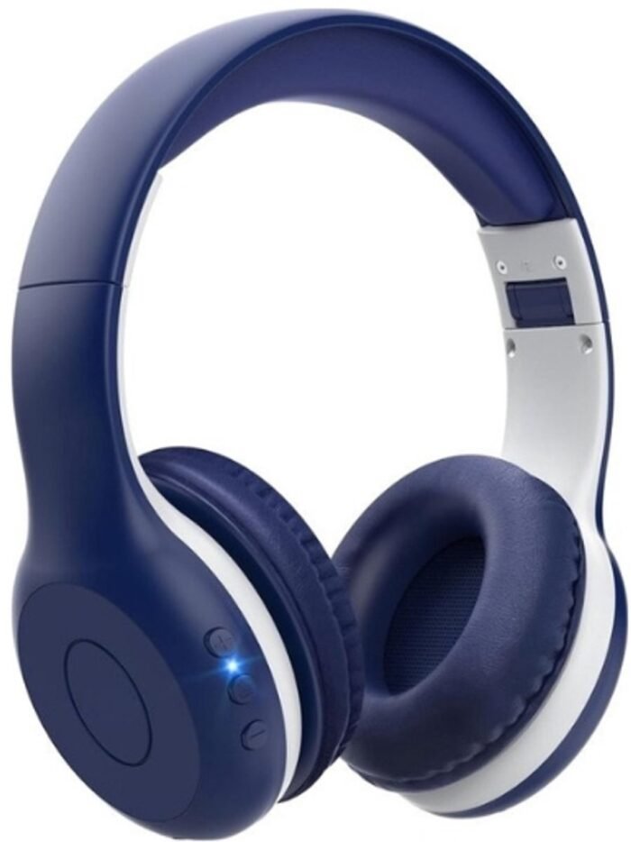 StayPowered Bluetooth Hoofdtelefoon voor Kinderen - Veilig en Kwalitatief Geluid - 85/94 dB Volumeregeling - 40 Uur Batterij - HD Microfoon - Opvouwbaar en Verstelbaar - Snelle Bluetooth 5.4 - Blauw - Levering Sneller dan Aangegeven!