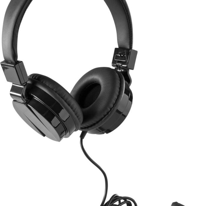 DJ koptelefoon - Vonyx VH120 DJ hoofdtelefoon - on-ear - inklapbare oorschelpen - voor beginnende en gevorderde DJ's - Zwart
