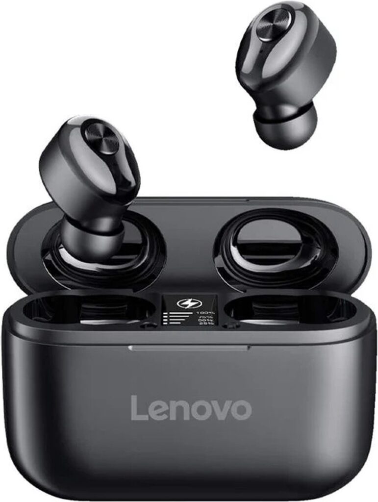 Lenovo HT18 - Draadloze TWS Stereo HD Mic - Grote batterij 1000 mAh - Oplaadetui met LCD-scherm - Echte Bluetooth-headset - Zwart