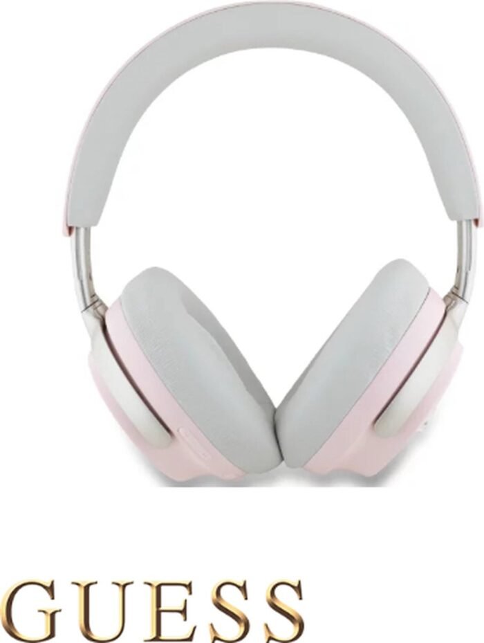 Guess koptelefoon Metal Script Logo Bluetooth ANC/ENC- USB-C Audiokoptelefoon Waterproef Hands Free Bellen - Roze