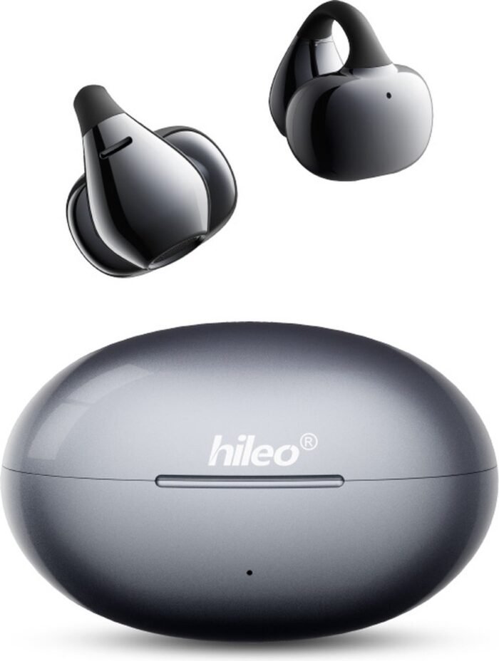 hileo hi86 - Draadloze Oordopjes met Oplaadcase – Donkergrijs - Ear clip Air Conduction - Sport - Open-Ear - Bluetooth V5.4 – Draadloze oortjes – Geschikt voor IOS/Android - HD audio