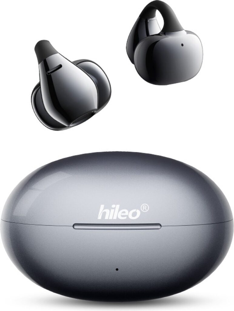 hileo hi86 - Draadloze Oordopjes met Oplaadcase – Donkergrijs - Ear clip Air Conduction - Sport - Open-Ear - Bluetooth V5.4 – Draadloze oortjes – Geschikt voor IOS/Android - HD audio