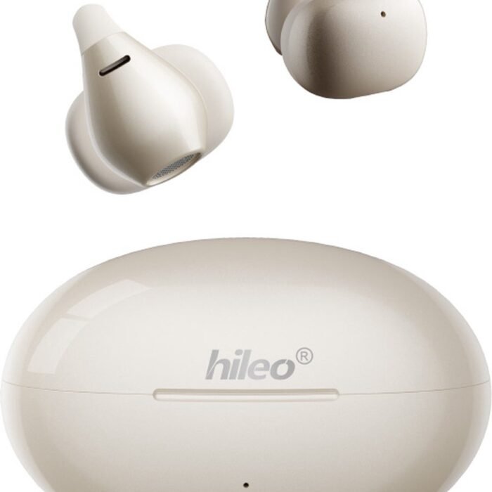 hileo hi86 - Draadloze Oordopjes met Oplaadcase – Beige - Ear clip Air Conduction - Sport - Open-Ear - Bluetooth V5.4 – Draadloze oortjes – Geschikt voor IOS/Android - HD audio