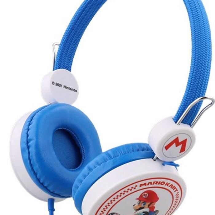 Super Mario Kart - Koptelefoon voor kinderen 3-7 jaar - Wit / Blauw