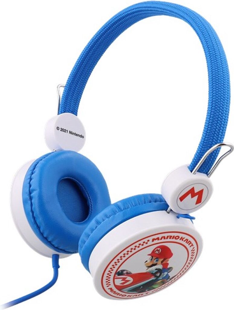 Super Mario Kart - Koptelefoon voor kinderen 3-7 jaar - Wit / Blauw
