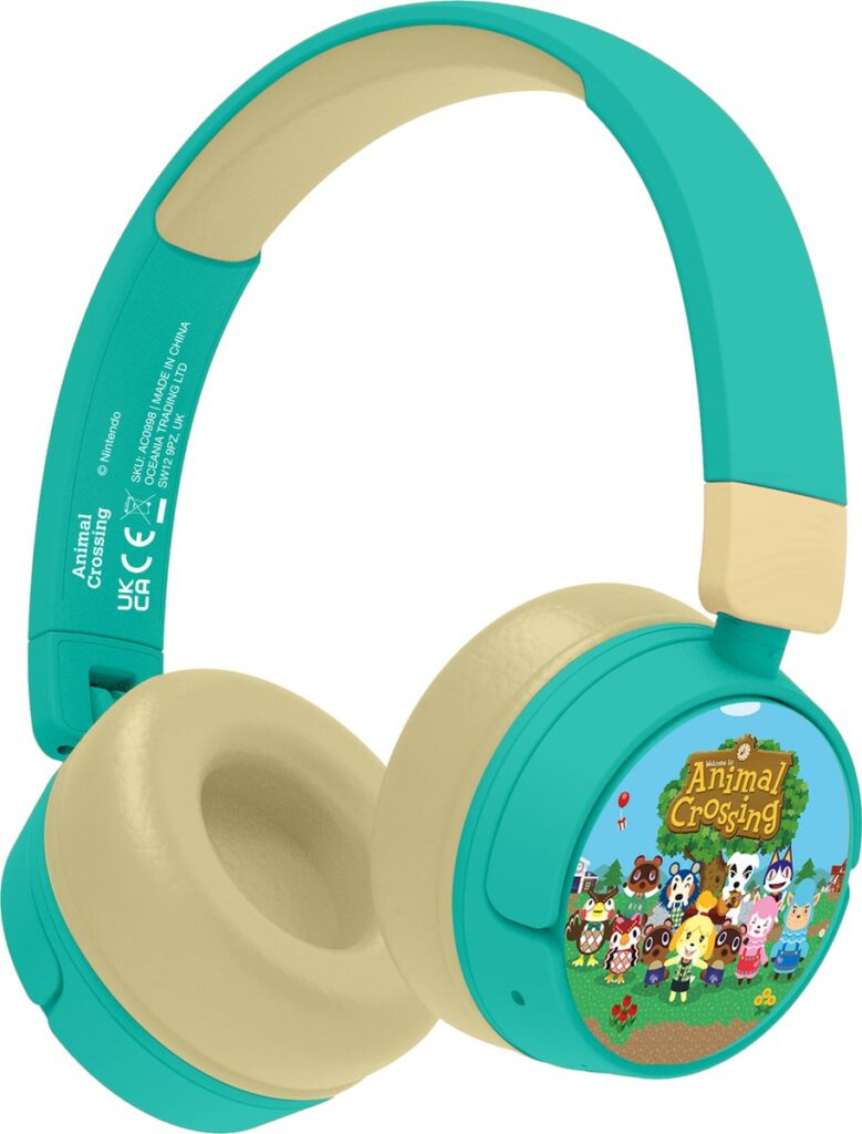 Animal Crossing - draadloze kinderkoptelefoon - volumebegrenzing - lange batterijduur - microfoon - inklapbaar