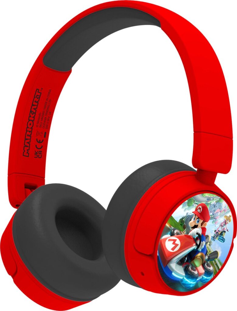 Mario Kart - draadloze kinderkoptelefoon - volumebegrenzing - lange batterijduur - microfoon - inklapbaar