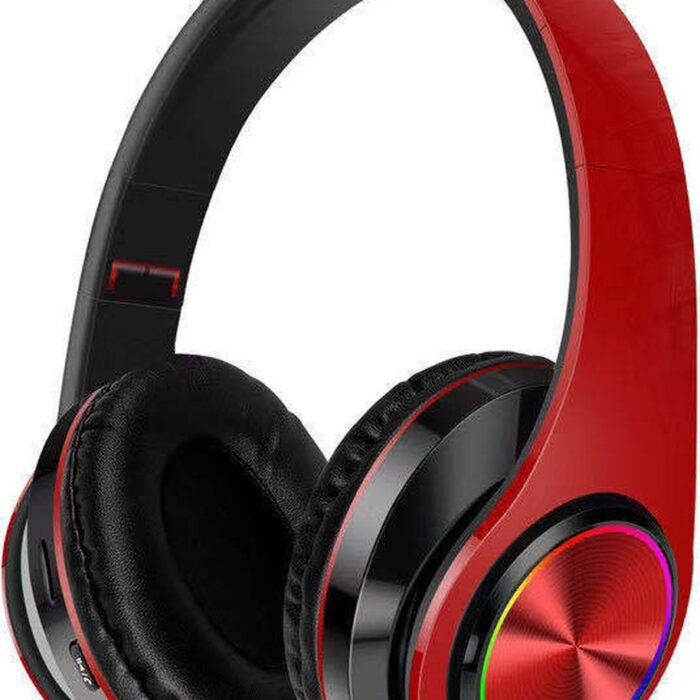 Pro Care Excellent Quality® Headset met Microfoon LED verlichting - Headset Draadloos - Bluetooth - Active Noise Reduction - SD card mogelijkheid - Kleur Rood Zwart
