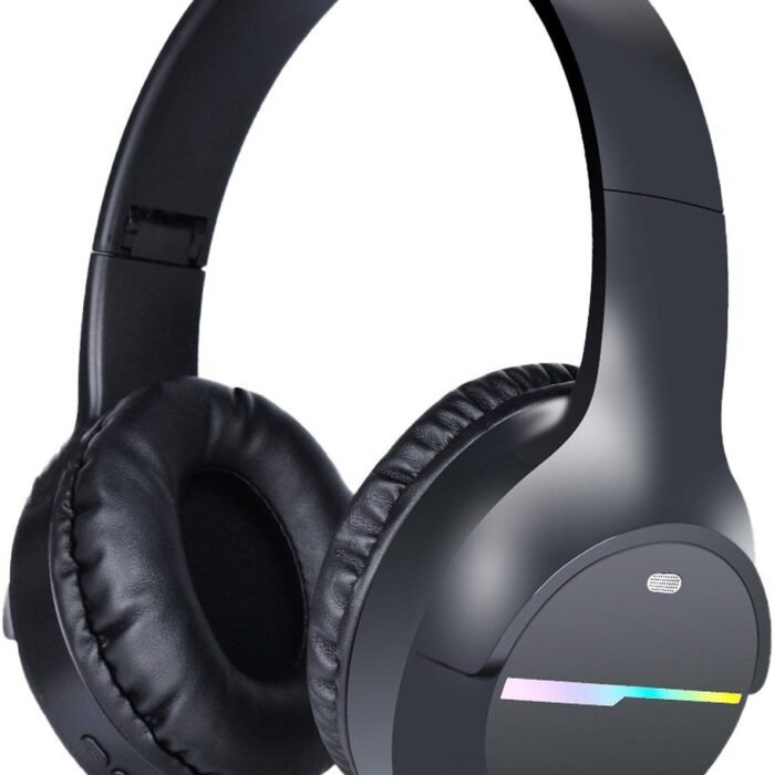 KINSI Draadloze Gaming Headset met RGB-Verlichting - Bluetooth Hoofdtelefoon voor Gamen & Sport, HIFI Geluid