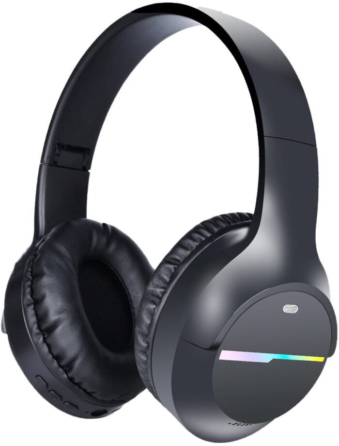 KINSI Draadloze Gaming Headset met RGB-Verlichting - Bluetooth Hoofdtelefoon voor Gamen & Sport, HIFI Geluid