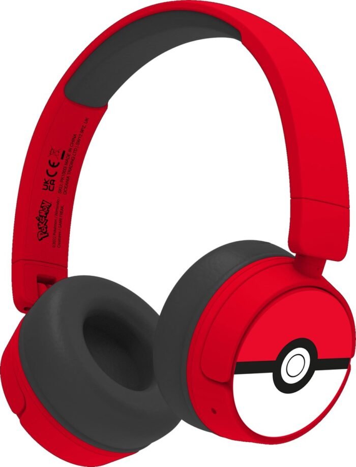 Pokémon - Pokéball - draadloze kinderkoptelefoon - volumebegrenzing - lange batterijduur - microfoon - inklapbaar