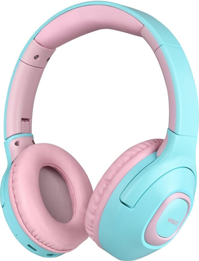WiseQ Unbreakable Draadloze Koptelefoon Voor Kinderen - Kinderkoptelefoon - 45 uur batterij - Bluetooth 5.0 - Begrensd - Unicorn-Bubblegum