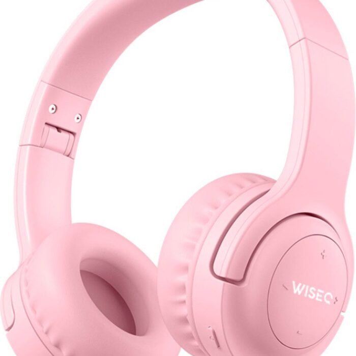 Koptelefoon Kind met Bluetooth Koptelefoon Kind met Volumebegrenzing, Geluidsdempend en 38 uur Batterij - Roze - WiseQ