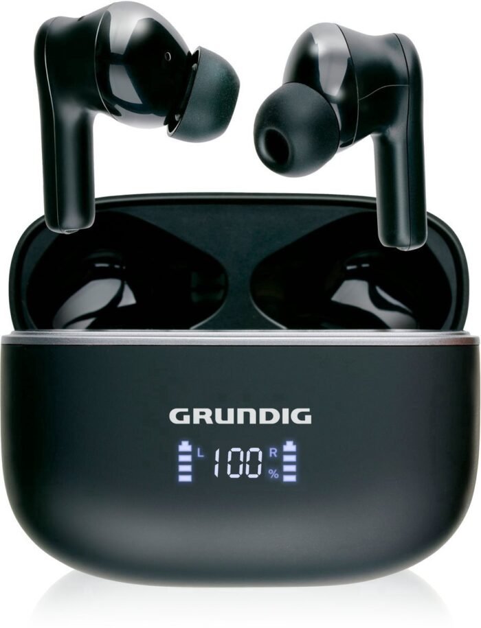 Grundig Draadloze Oordopjes - Bluetooth Earbuds - Noise Cancelling ANC+ENC - Oortjes Draadloos - Oplaadcase met LED-Display - BT 5.3 - Batterijduur 25 Uur