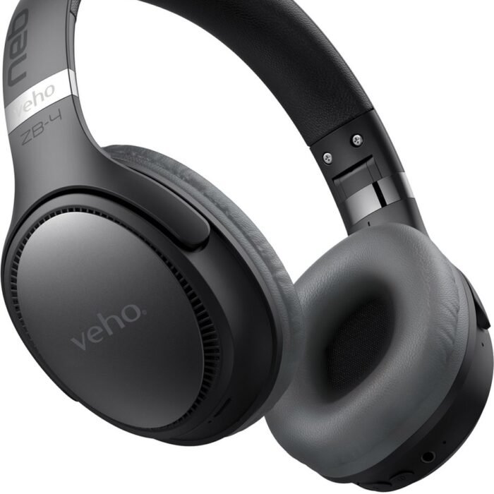 Veho ZB-4 - Koptelefoon - Bedraad en draadloos Hoofdband Oproepen/muziek USB Type-C Bluetooth Zwart, Grijs