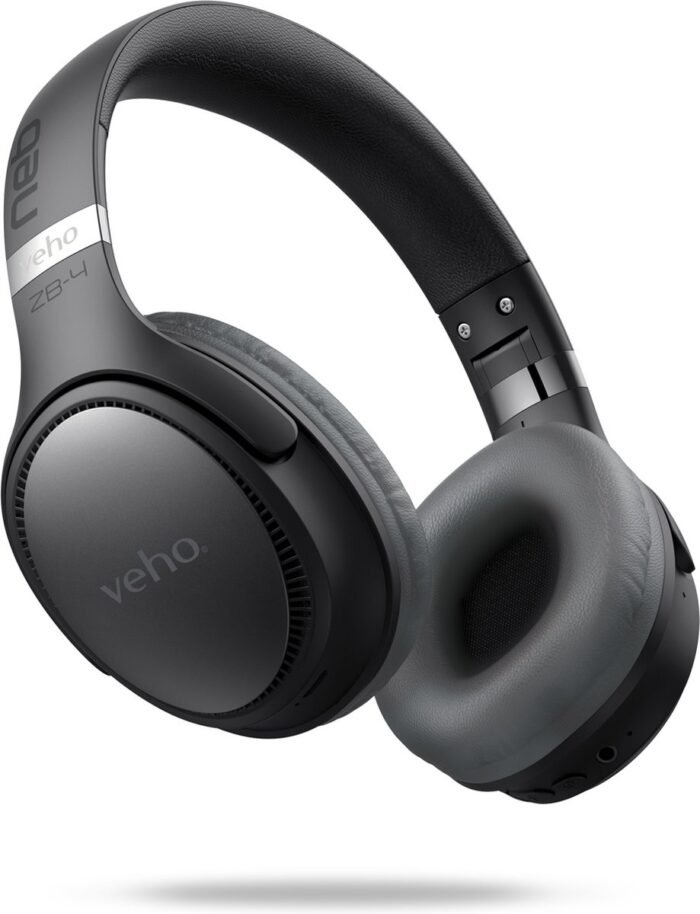 Veho ZB-4 - Koptelefoon - Bedraad en draadloos Hoofdband Oproepen/muziek USB Type-C Bluetooth Zwart, Grijs
