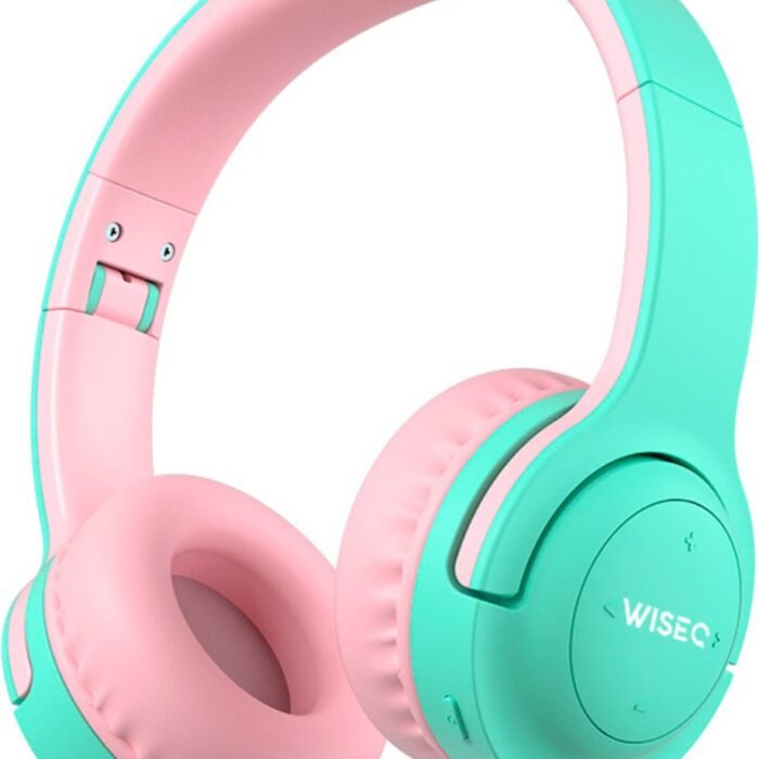 WiseQ HERO - Draadloze Koptelefoon Kinderen - Koptelefoon Kind met Volumebegrenzing en 38 uur Batterij - Mint Groen & Roze