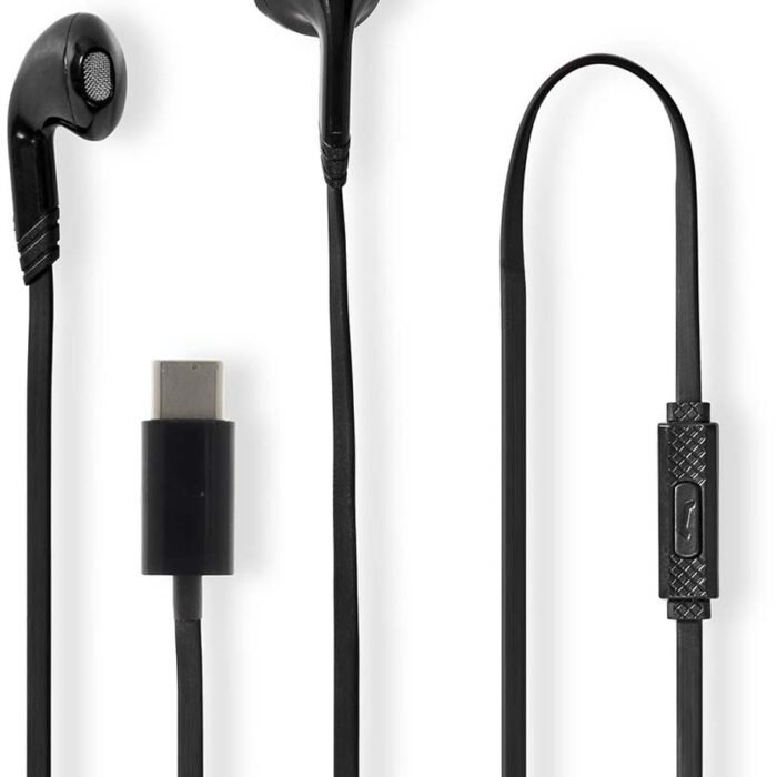 Nedis Bedrade Koptelefoon – USB-C – Microfoon & Volumeregeling – Zwart