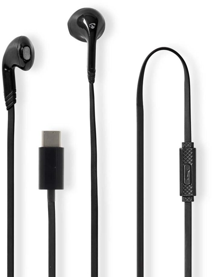 Nedis Bedrade Koptelefoon – USB-C – Microfoon & Volumeregeling – Zwart