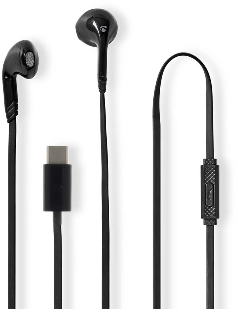 Nedis Bedrade Koptelefoon – USB-C – Microfoon & Volumeregeling – Zwart