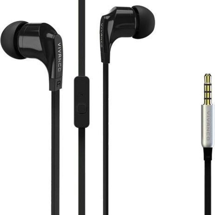 Vivanco Talk 4 In Ear oordopjes Kabel Zwart Headset, Vouwbaar