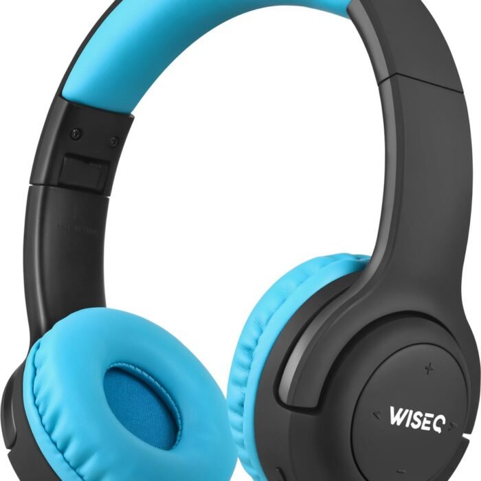 Kinderkoptelefoon Geluidsdempend Bluetooth Koptelefoon Kind met Volumebegrenzing - Microfoon - 38 uur Batterij - Zwart/Blauw - WiseQ Hero