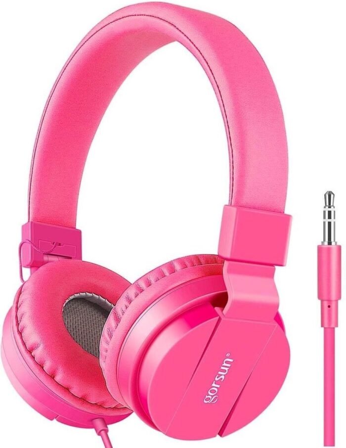 iPad Koptelefoon Kinderen - Hoofdtelefoon Kids Verstelbaar - On-Ear Volumebegrenzing - Roze