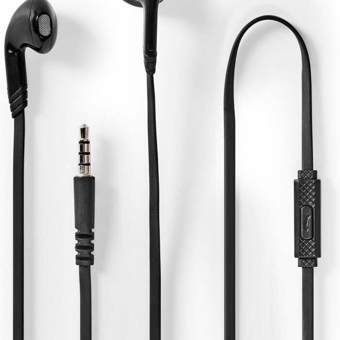 Nedis Bedrade Koptelefoon - 3,5 mm - Kabellengte: 1.20 m - Ingebouwde microfoon - Volumebediening - Zwart