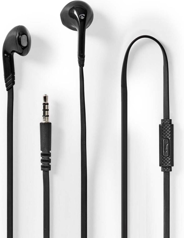 Nedis Bedrade Koptelefoon - 3,5 mm - Kabellengte: 1.20 m - Ingebouwde microfoon - Volumebediening - Zwart