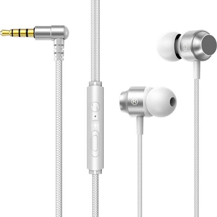 Bedrade oortjes - In Ear Oordopjes - Oortjes met Draad en Microfoon - Extra Bass - 3,5mm Jack Aansluiting - 120cm kabel - 3.5mm Bedrade Premium In-Ear Koptelefoon met Microfoon en Comfortabele Pasvorm - Wit